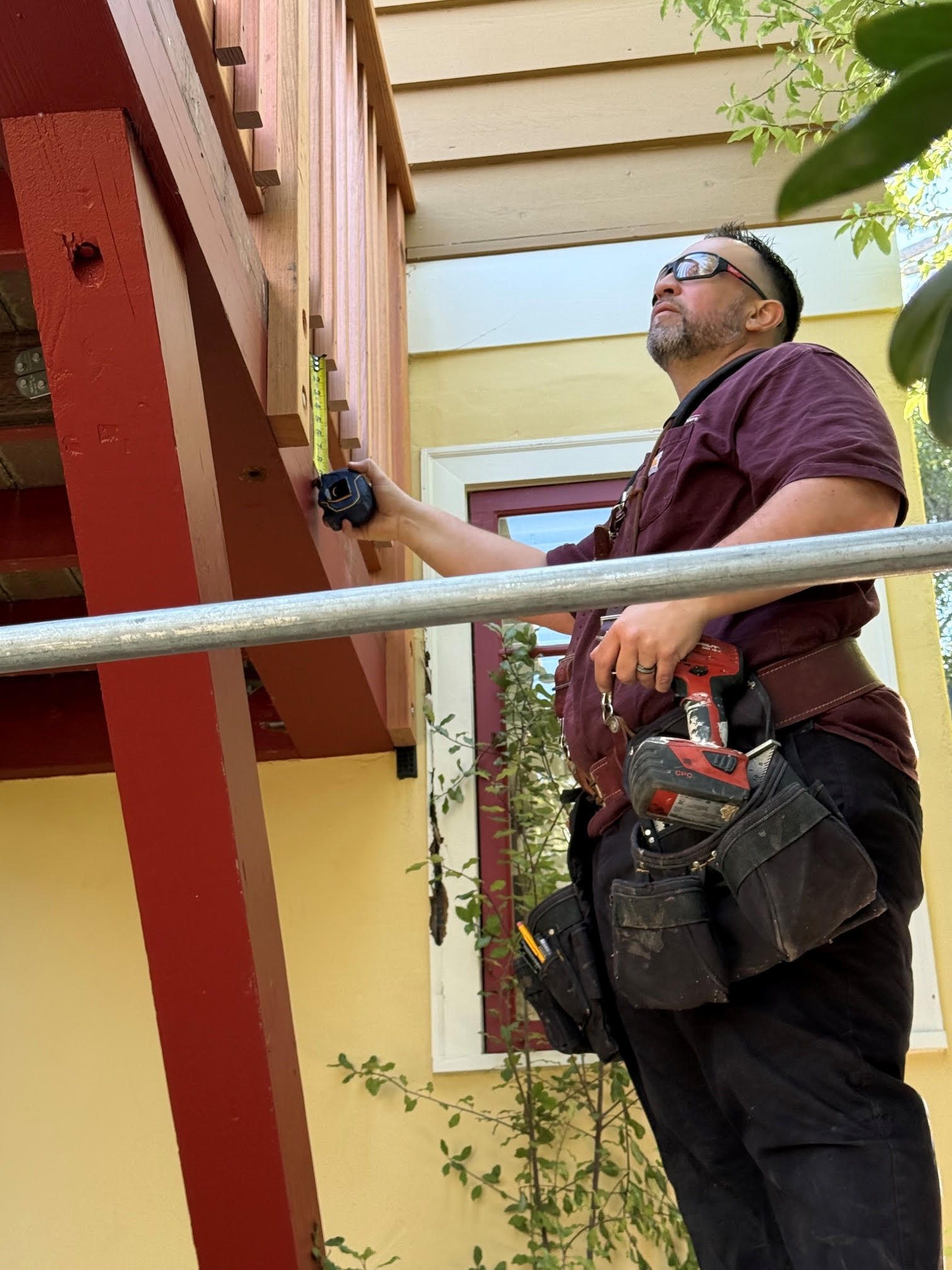 Brandon Delgado at work on a Steadfast Design Builders project in Monterey County